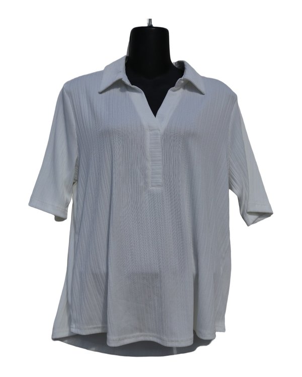 Blusa Polo Texturizada Blanca Modern Works PF1A3177