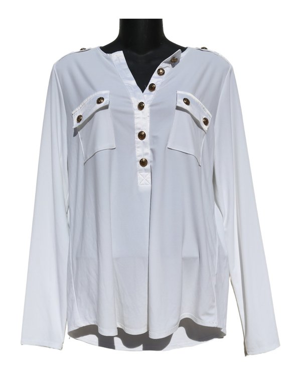 Blusa Militar Botones Dorados Elie Tahari PF1A3211