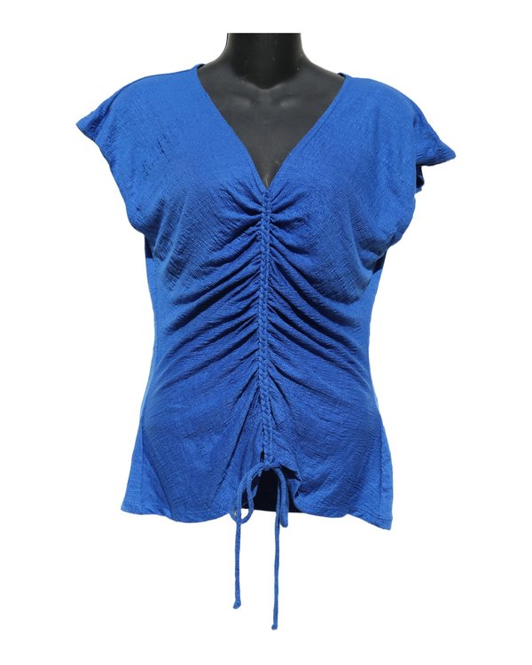 Blusa Fruncida Azul Max Studio London PF1A3222