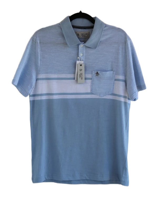 Playera Polo Azul Rayas Original Penguin PF1A2916