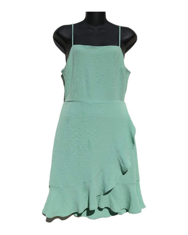 Vestido Menta con Volante Monteau Los Angeles PF1A3214