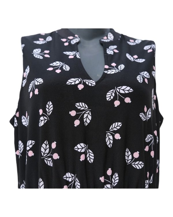 Vestido Midi Negro Floral Anne Klein PF1A2968 - vista alternativa