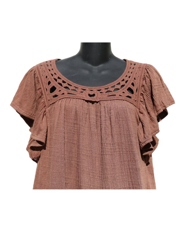 Vestido Boho Terracota con Crochet MAX STUDIO PF1A3218 - vista alternativa